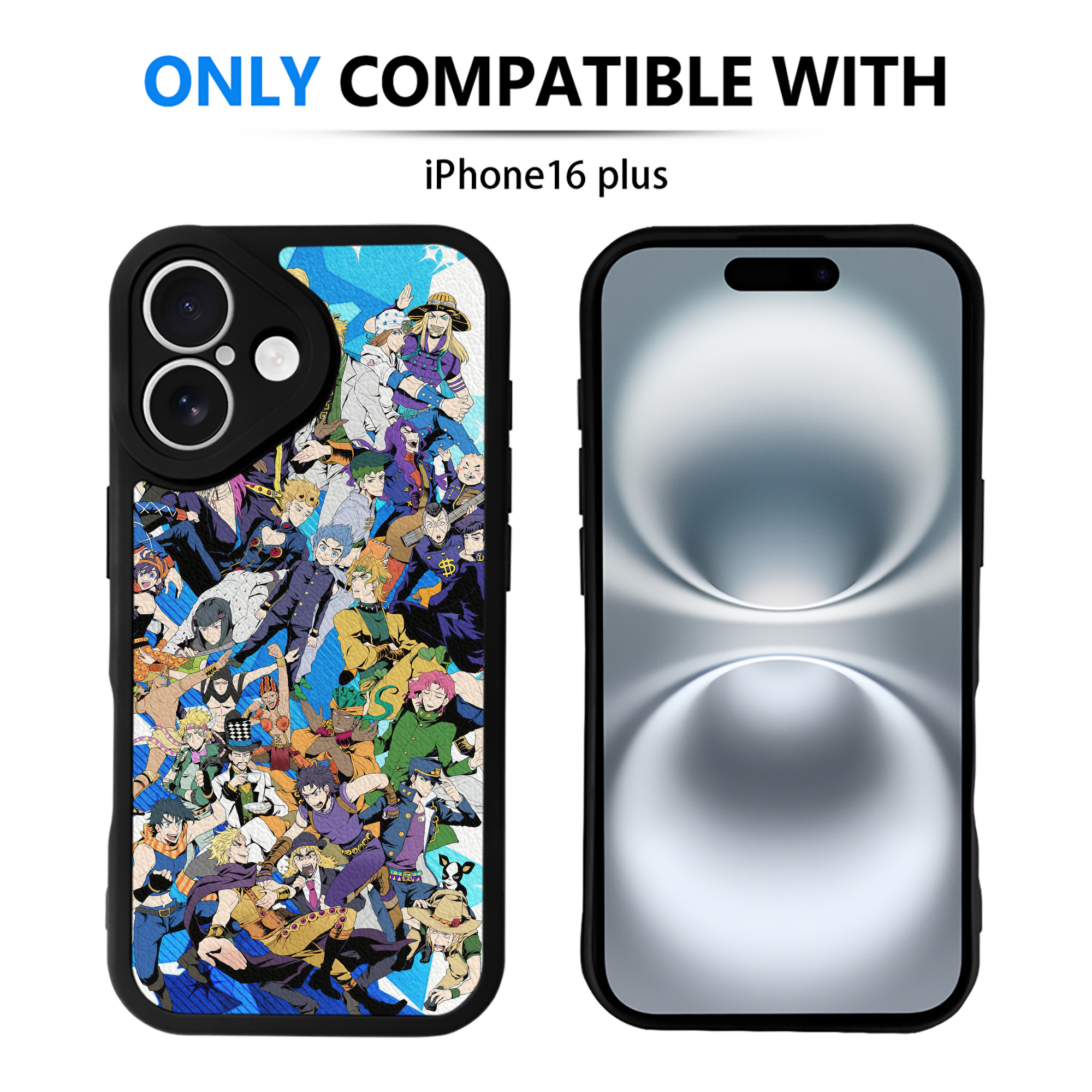 （画像用） ジョジョの奇妙な冒険 JoJo's Bizarre Adventure 【iPhone 16シリーズ対応】シリコンスマホケース（レザー調） 材質：シリコン